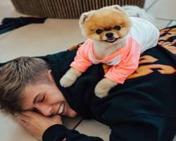 The star also has a cute puppy in his family. He calls the pup his buddy.